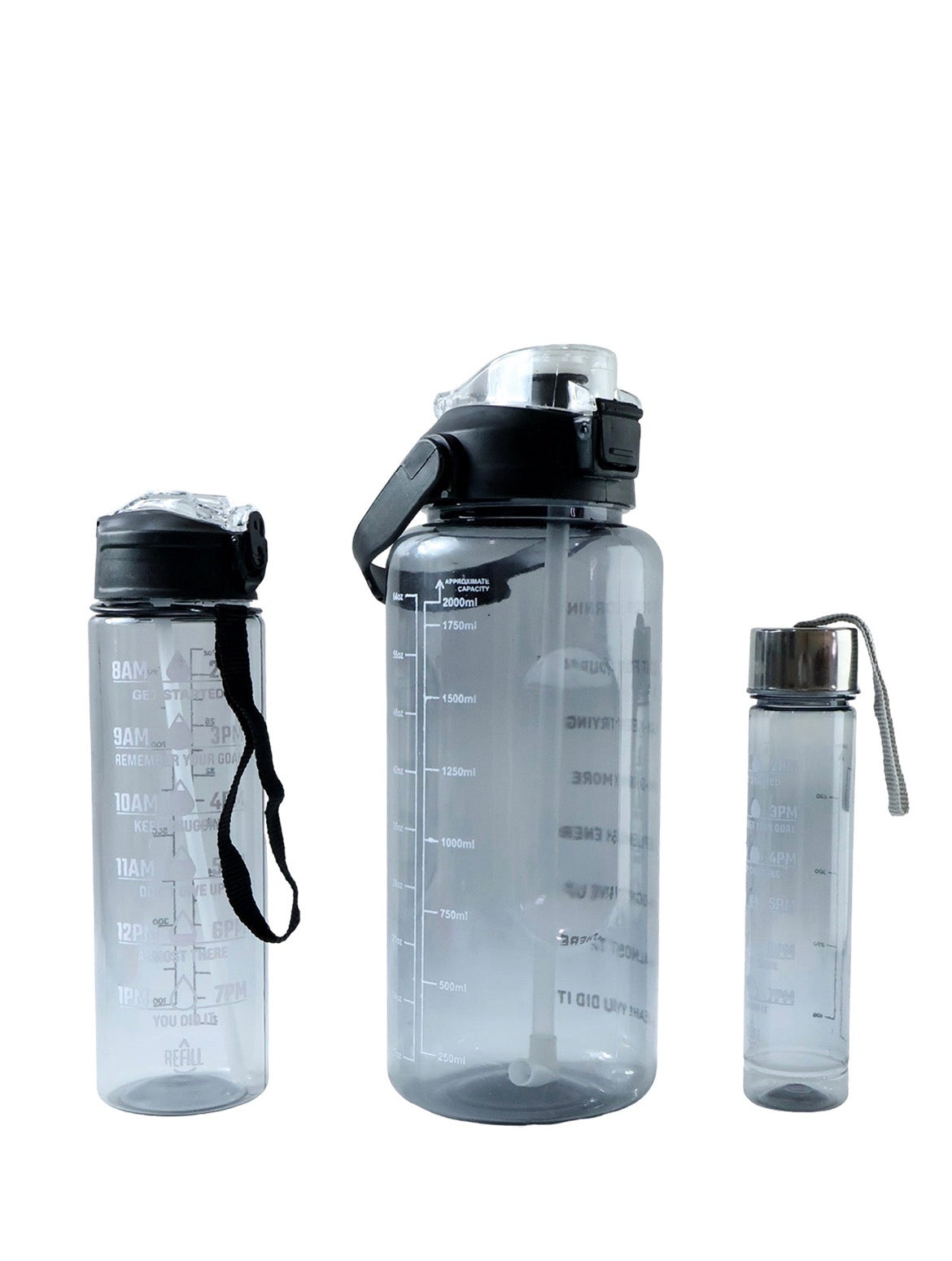 Motivational water bottle 3 pcs set